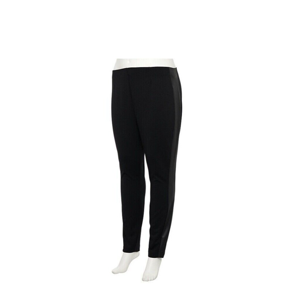 NEW EVRI Women's Black Tregging Leggings Skinny Leg Plus Size 4X Faux Leather